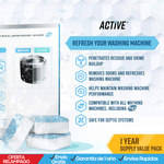 12 Pastillas CLeanwash Pro™ – Tabletas Desinfectantes para todo tipo Lavadora con Efecto Limpieza y regeneración total